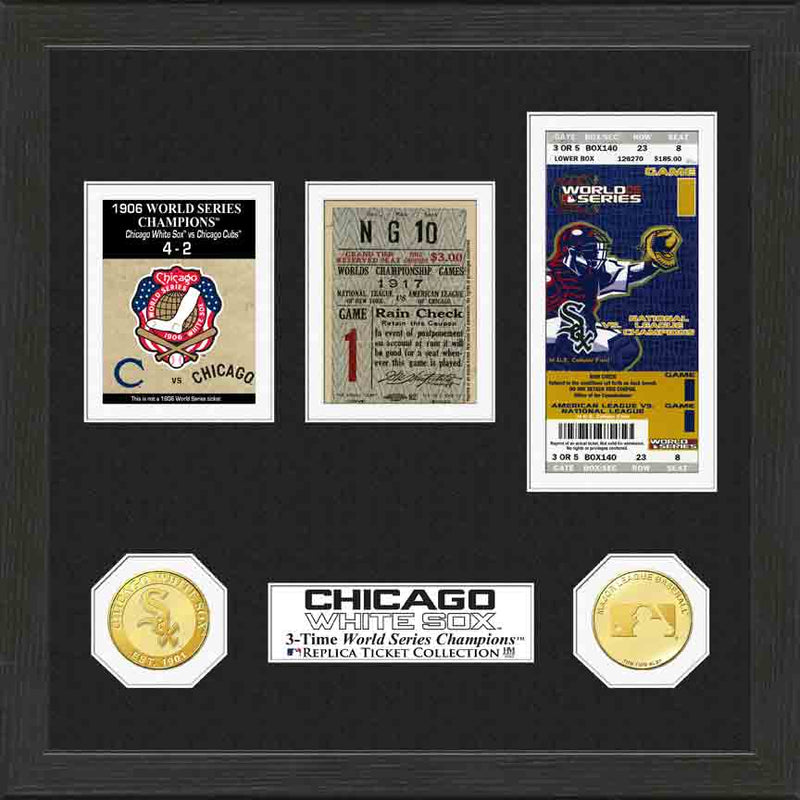 Highland Mint Chicago White Sox World Series Ticket Collection - Bronze Coin Framed Display