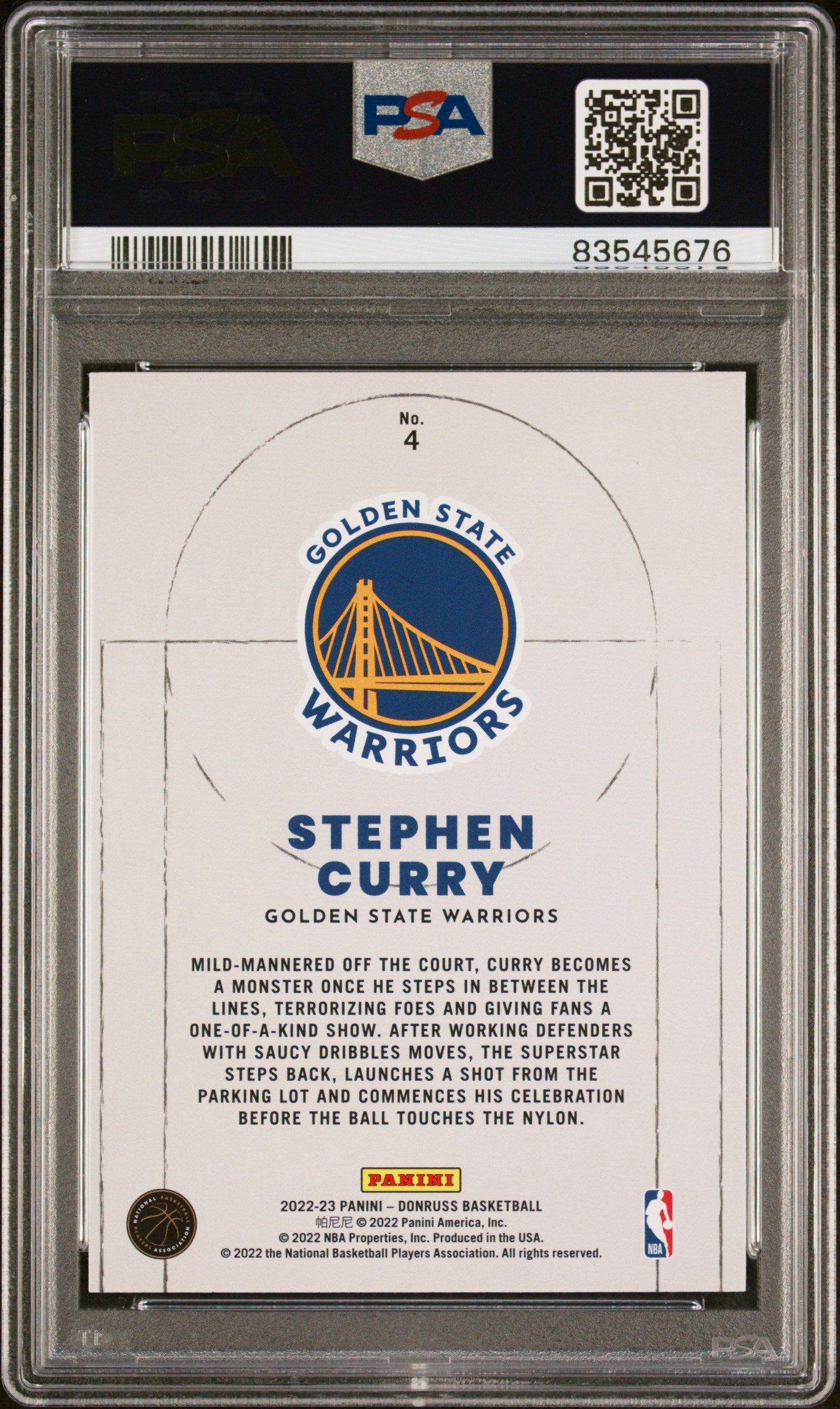 2022 Panini Donruss Craftsmen #4 Stephen Curry PSA 10