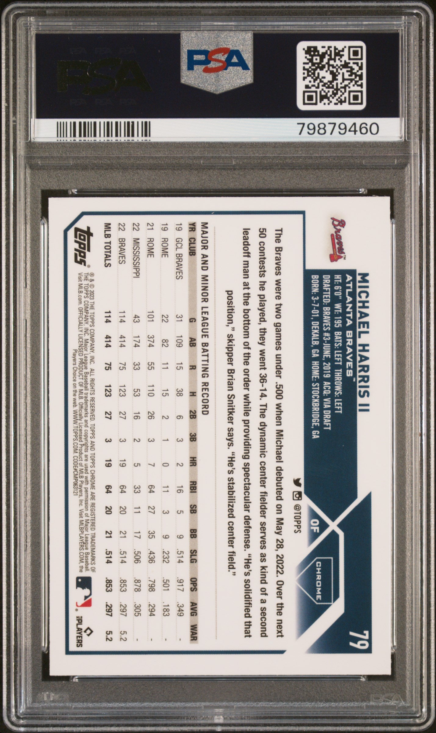 2023 Topps Chrome Michael Harris II #79 RC PSA 10