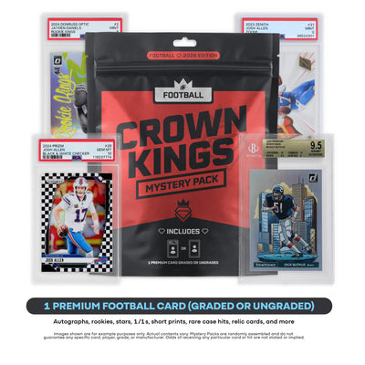 Crown Kings - NFL Football Mystery Pack (1) Premium Hit $25-$500 Graded Or Raw