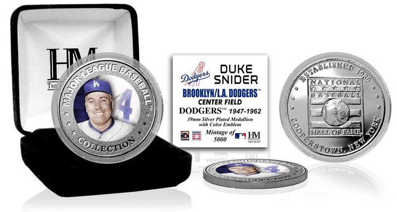 Highland Mint Duke Snider Baseball Hall of Fame Silver Coin - Limited Edition /5,000