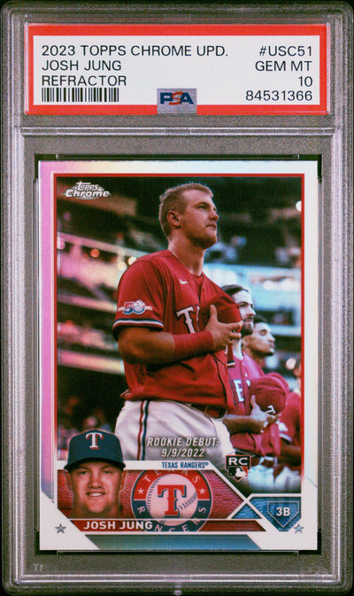 2023 Topps Chrome Update Josh Jung #USC51 Refractor PSA 10