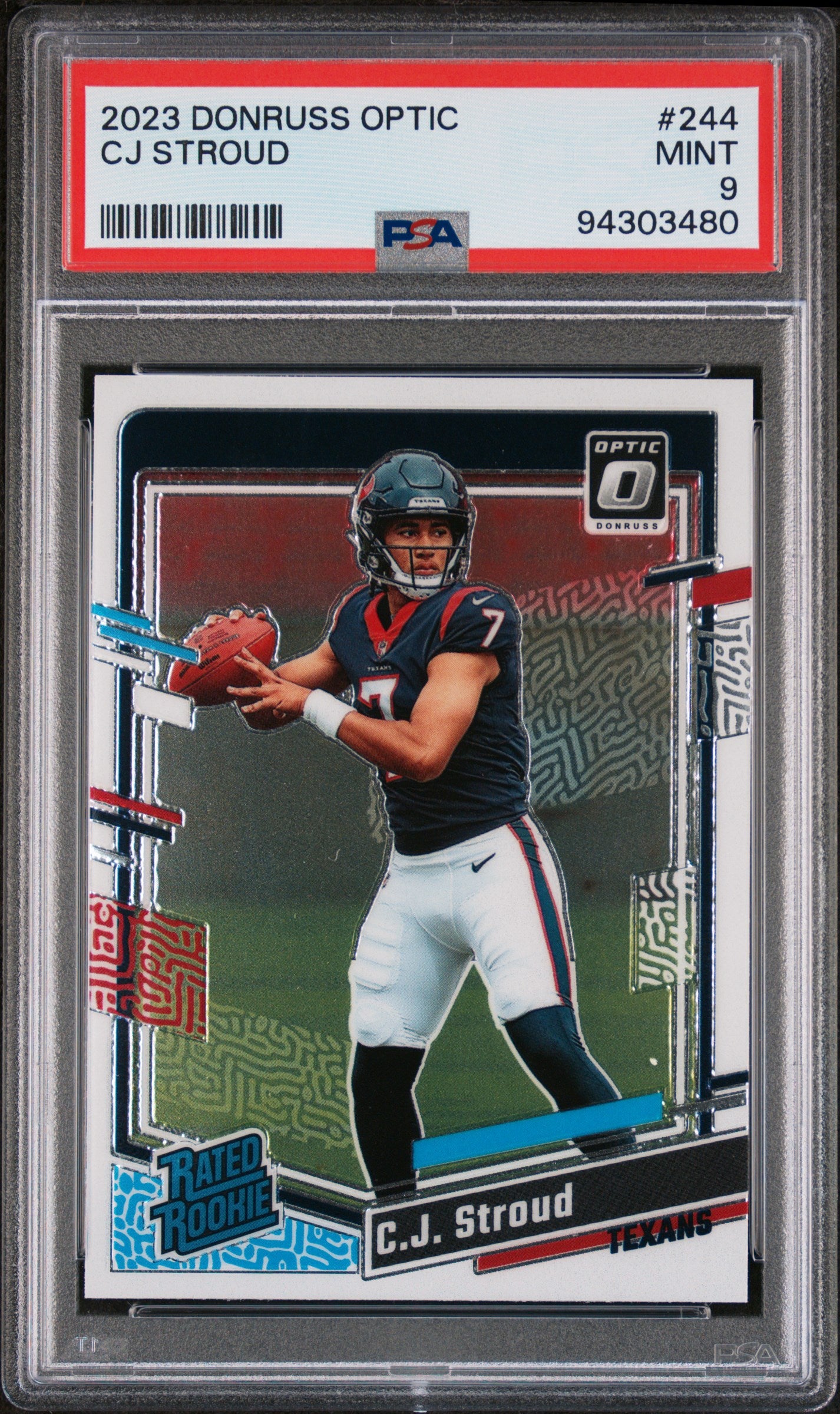 2023 Donruss Optic Rated Rookie CJ Stroud #244 RC PSA 9