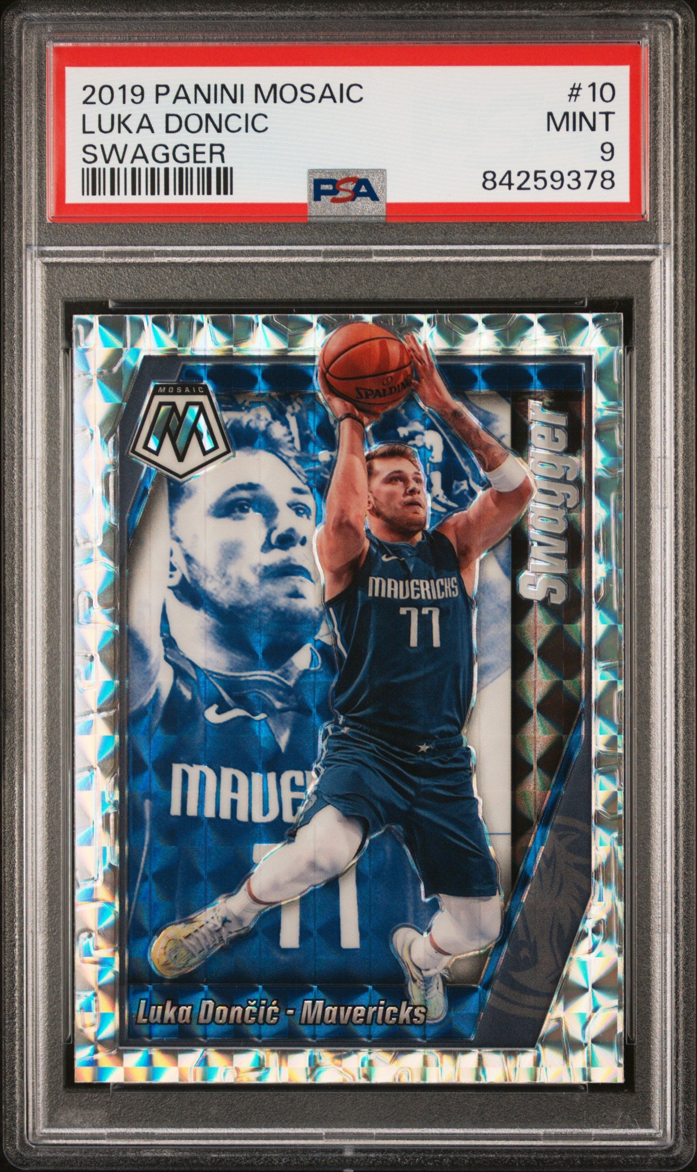 2019 Panini Mosaic Swagger Luka Dončić #10 PSA 9