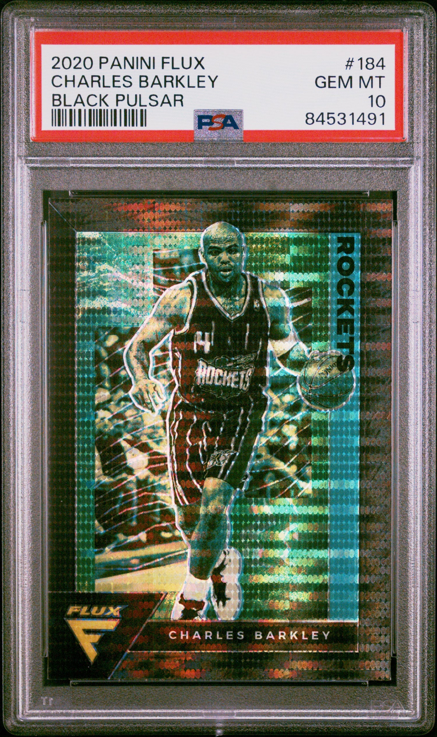 2020 Panini Flux #184 Charles Barkley Black Pulsar PSA 10