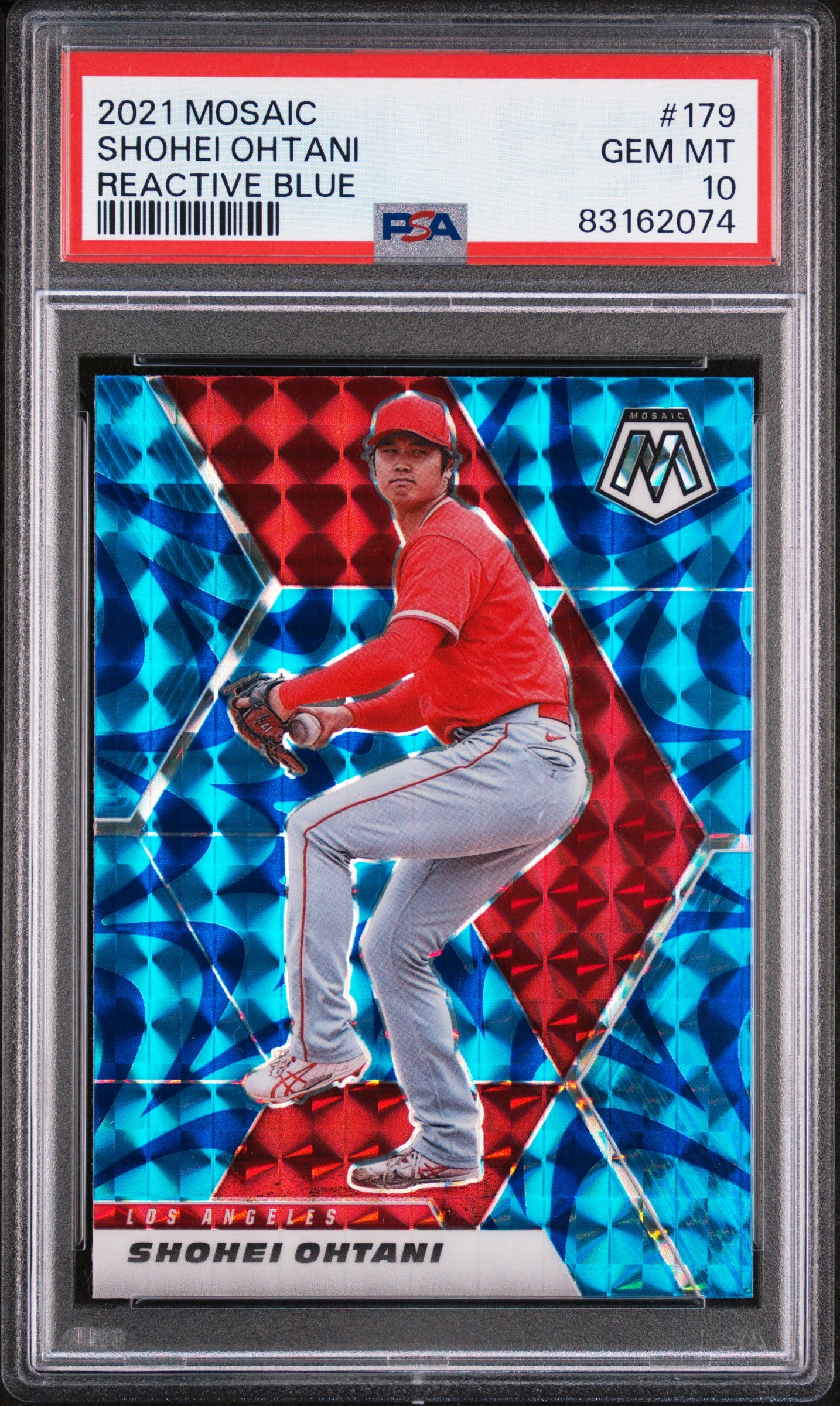 2021 Panini Mosaic Reactive Blue SP Shohei Ohtani #179 PSA 10