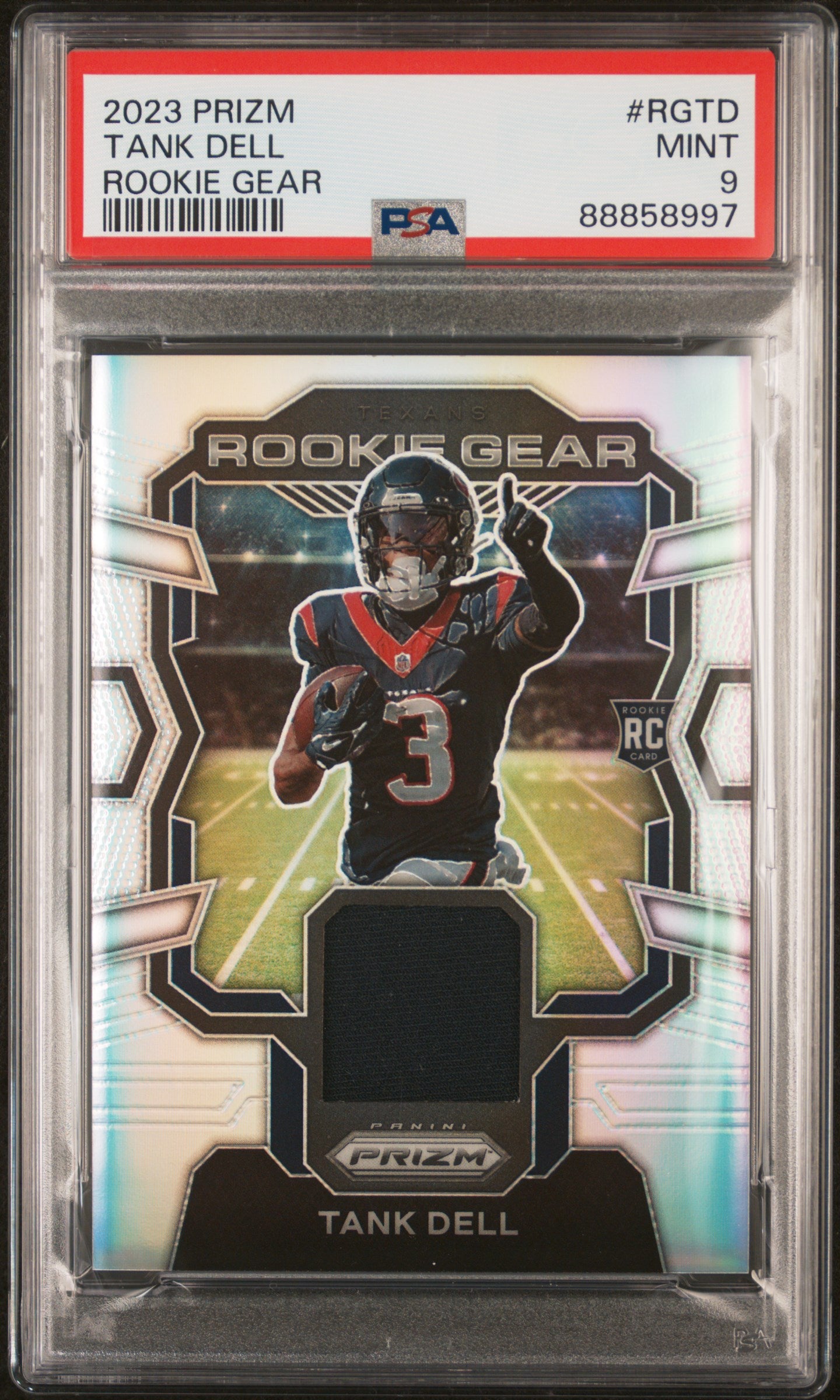 2023 Panini Prizm #24 Tank Dell Rookie Gear PSA 9