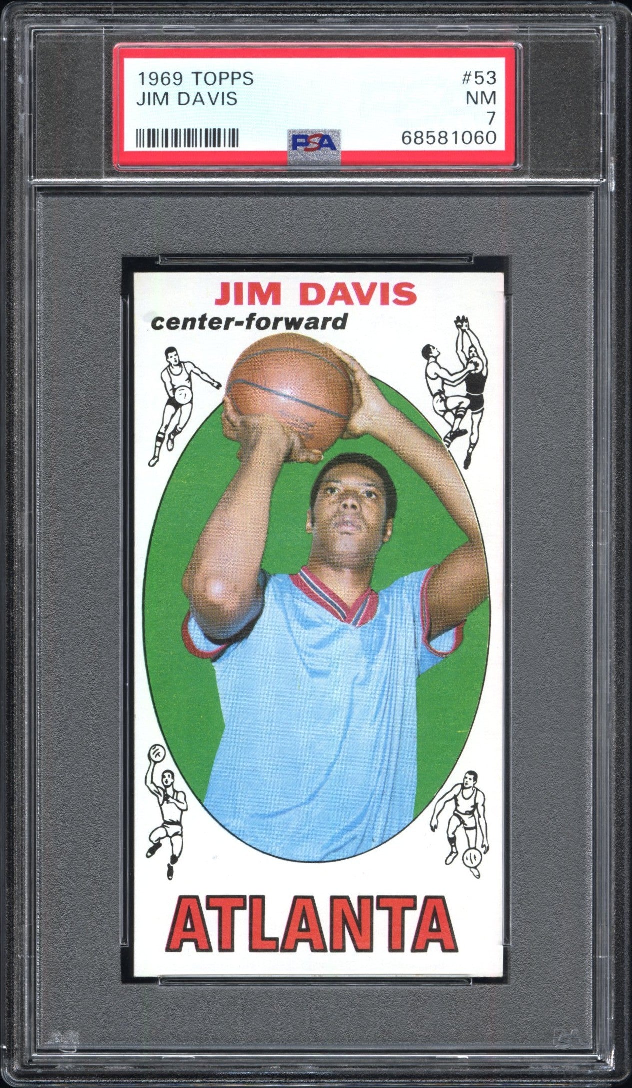 1969 Topps #53 Jim Davis PSA 7