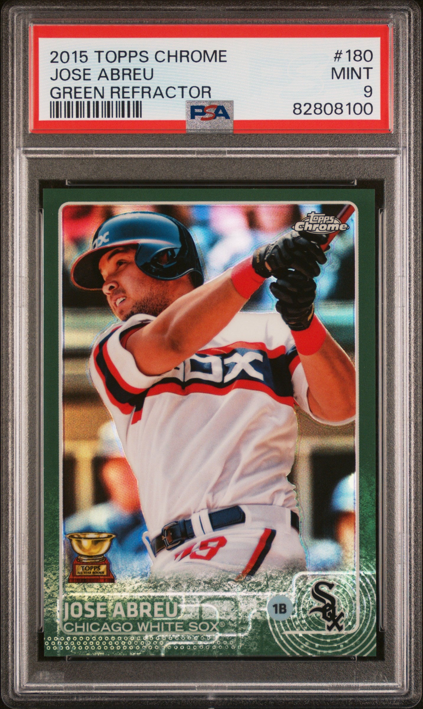 2015 Topps Chrome Green Refractor Jose Abreu #180 /99 PSA 9