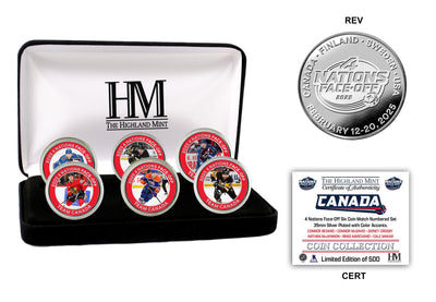 Highland Mint 4 Nations Face Off Team Canada Six Silver Coin Set - Limited Edition /500
