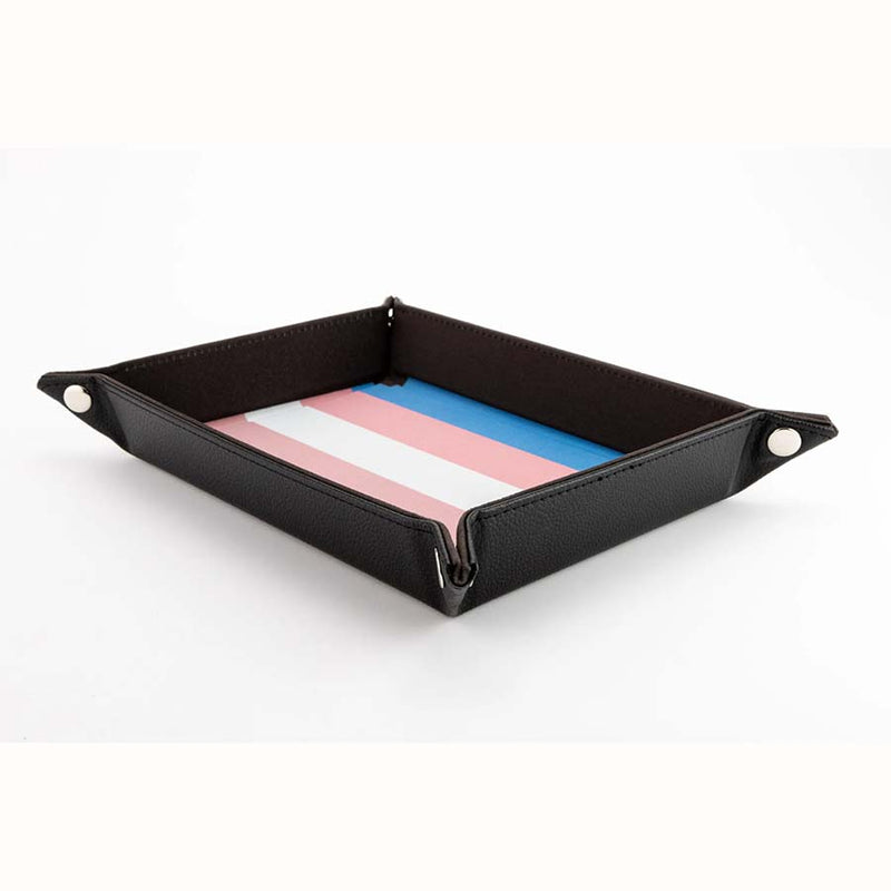 FanRoll Pride Fold-Up Velvet Dice Tray - Transgender Flag