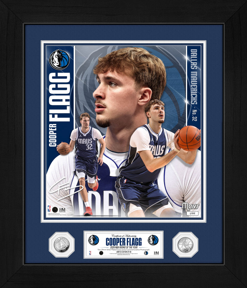 Highland Mint Cooper Flagg Dallas Mavericks 2026 NBA Rookie of the Year Silver Coin Photo Mint