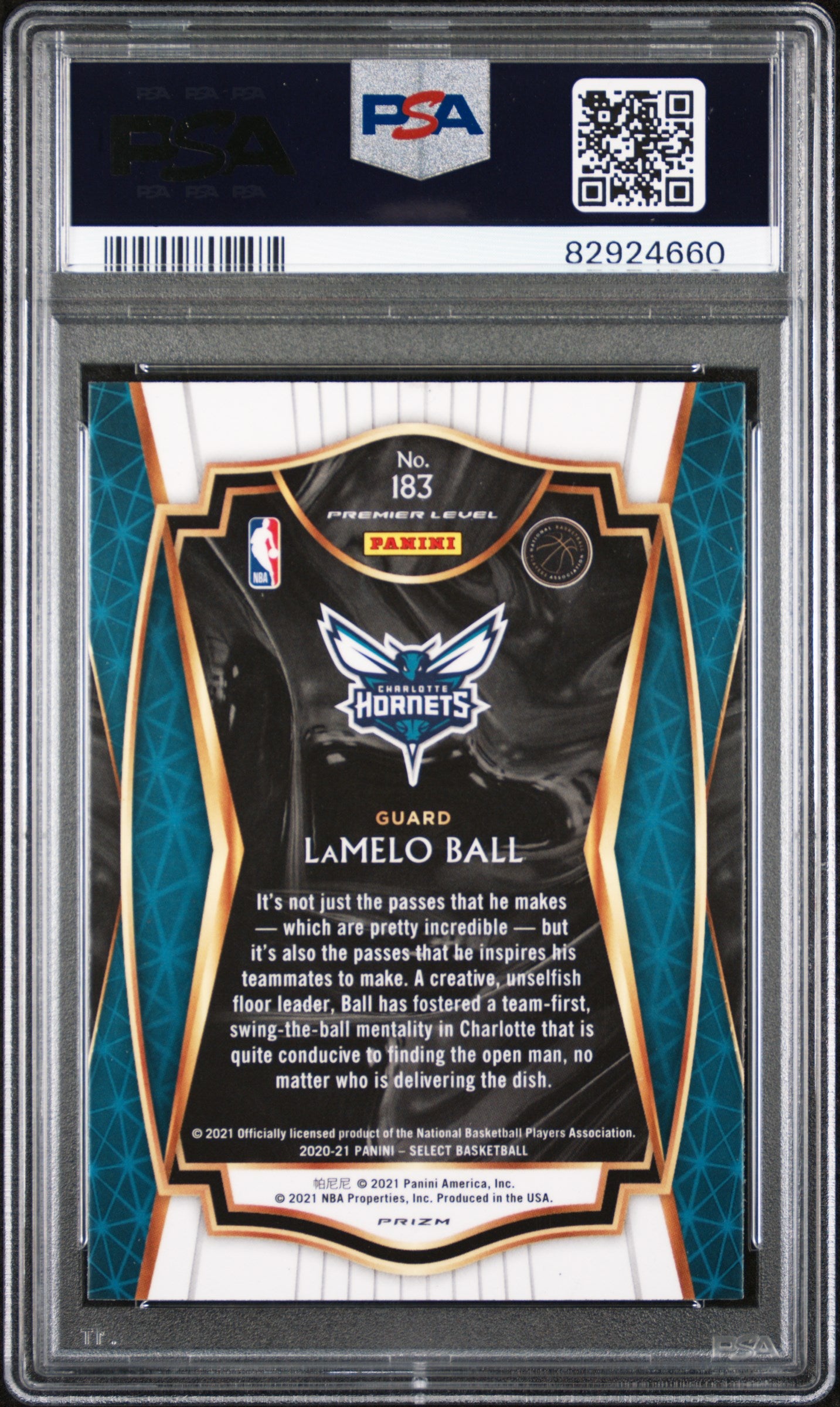 2020 Panini Select #183 Lamelo Ball Prizms Silver PSA 10