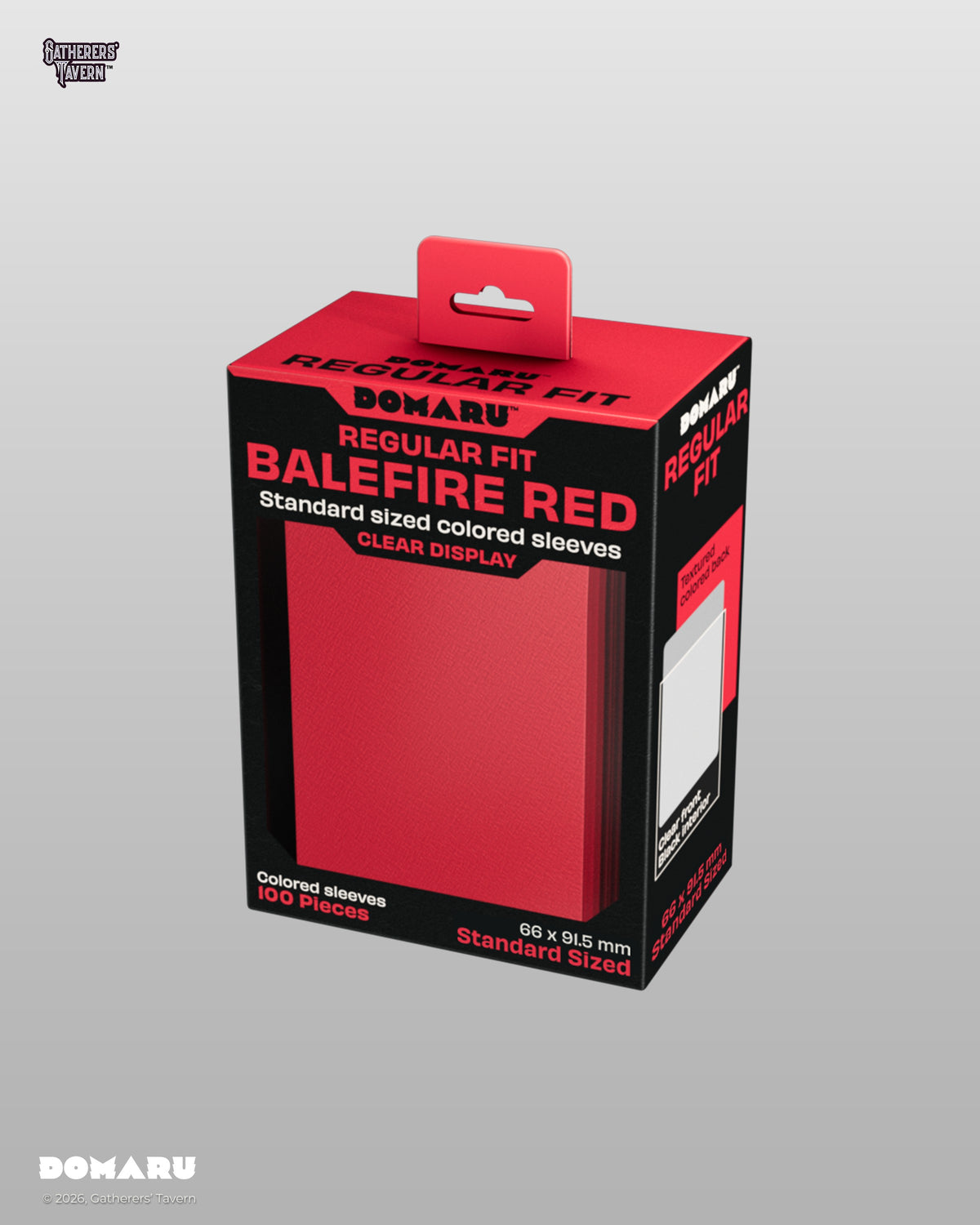Gatherers' Tavern : Domaru Regular Fit Standard Sized Card Sleeve 100ct- Balefire Red