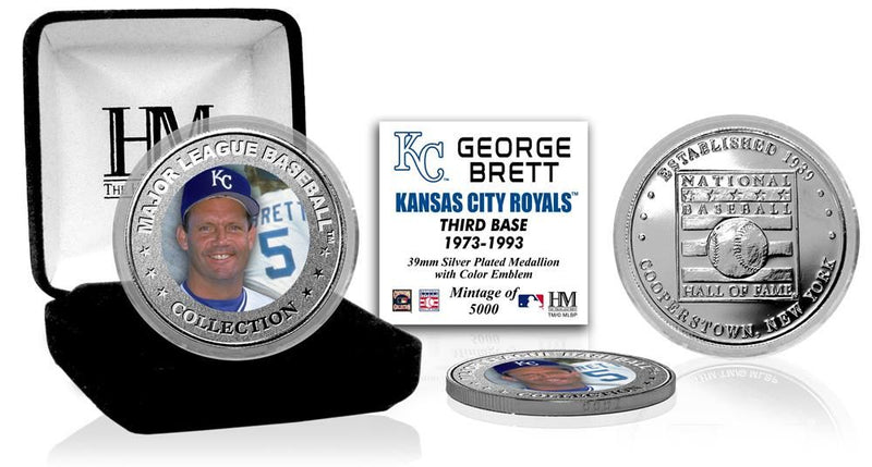 Highland Mint George Brett Baseball Hall of Fame Silver Color Coin - Limited Edition /5000