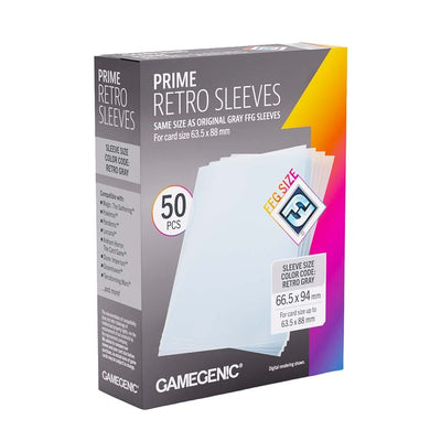 Gamegenic Prime Retro Sleeves (50 Count) - Retro Gray