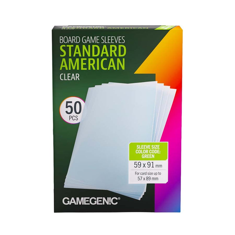 Gamegenic Prime Board Game Sleeves - Standard American Clear (50 Count)