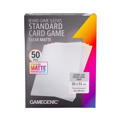 Gamegenic Standard Card Game Clear Matte Board Game Sleeves (50 Count)