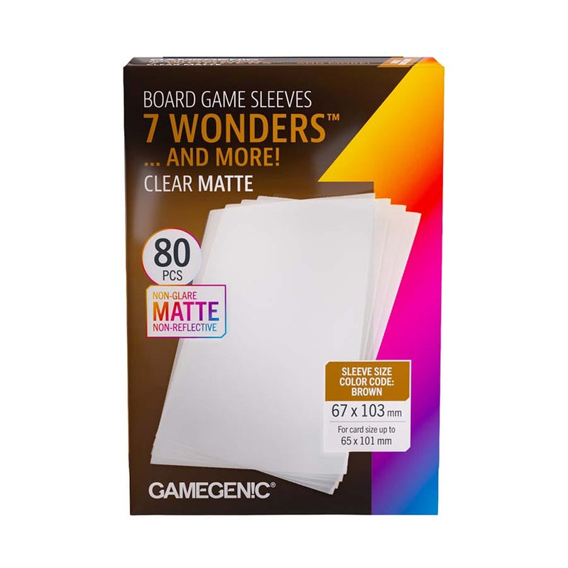 Gamegenic Board Game Sleeves - 7 Wonders Clear Matte (67x103mm)