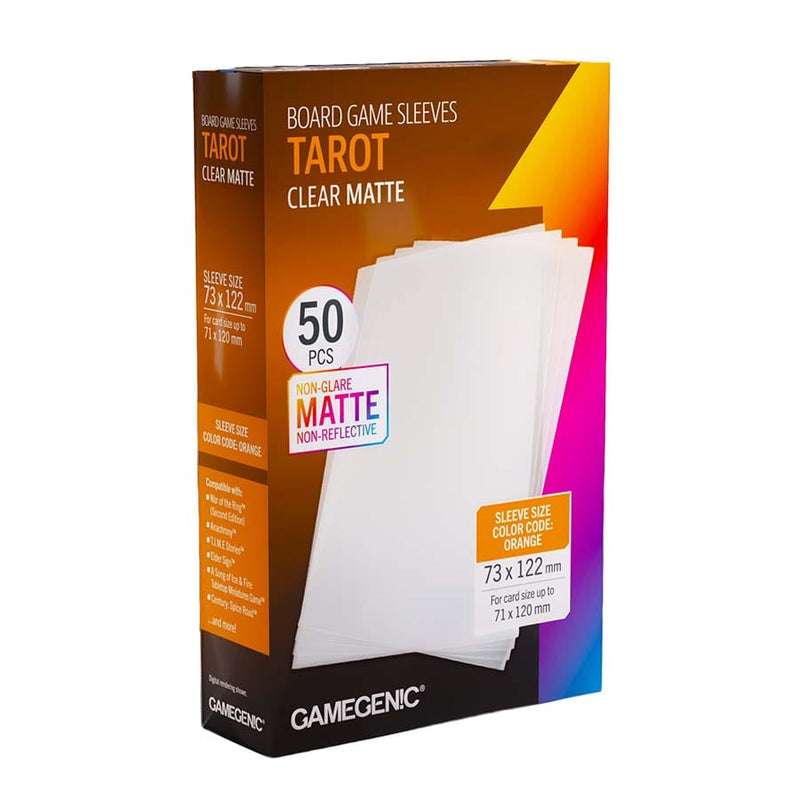 Gamegenic Board Game Sleeves - Tarot Clear Matte (50 Count)
