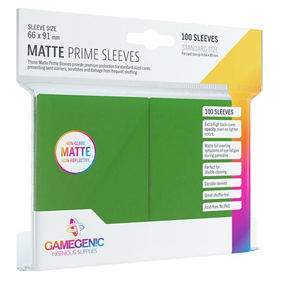 Gamegenic MATTE Prime Sleeves Green Standard Card Game Sleeves