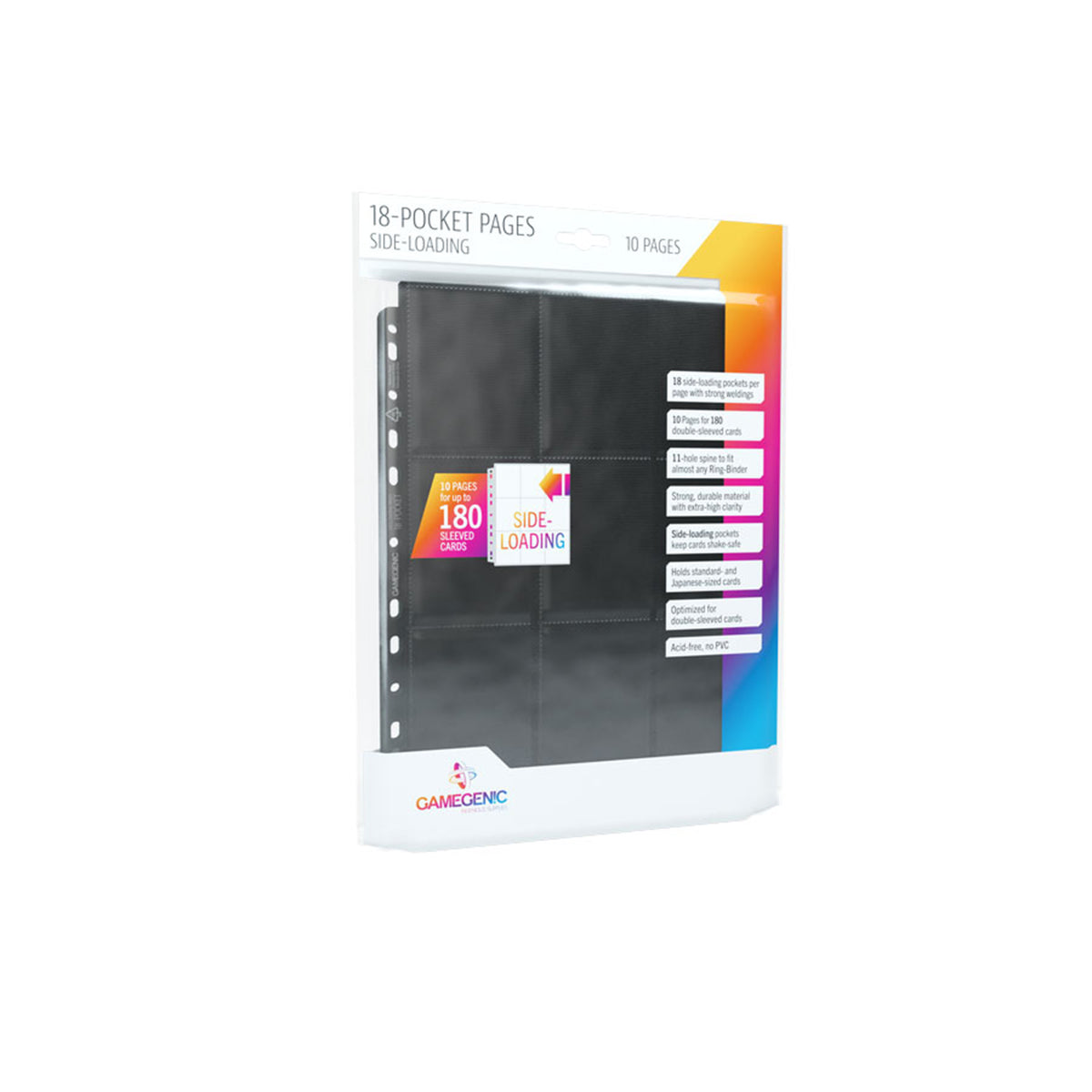 Gamegenic - Sideloading 18-Pocket Pages: 10 pg Black