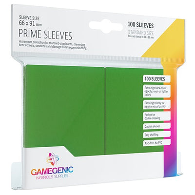 Gamegenic Prime Sleeves Green Standard Size 100ct