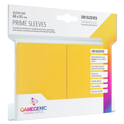 Gamegenic PRIME Sleeves Yellow Standard Card Game Size 100ct