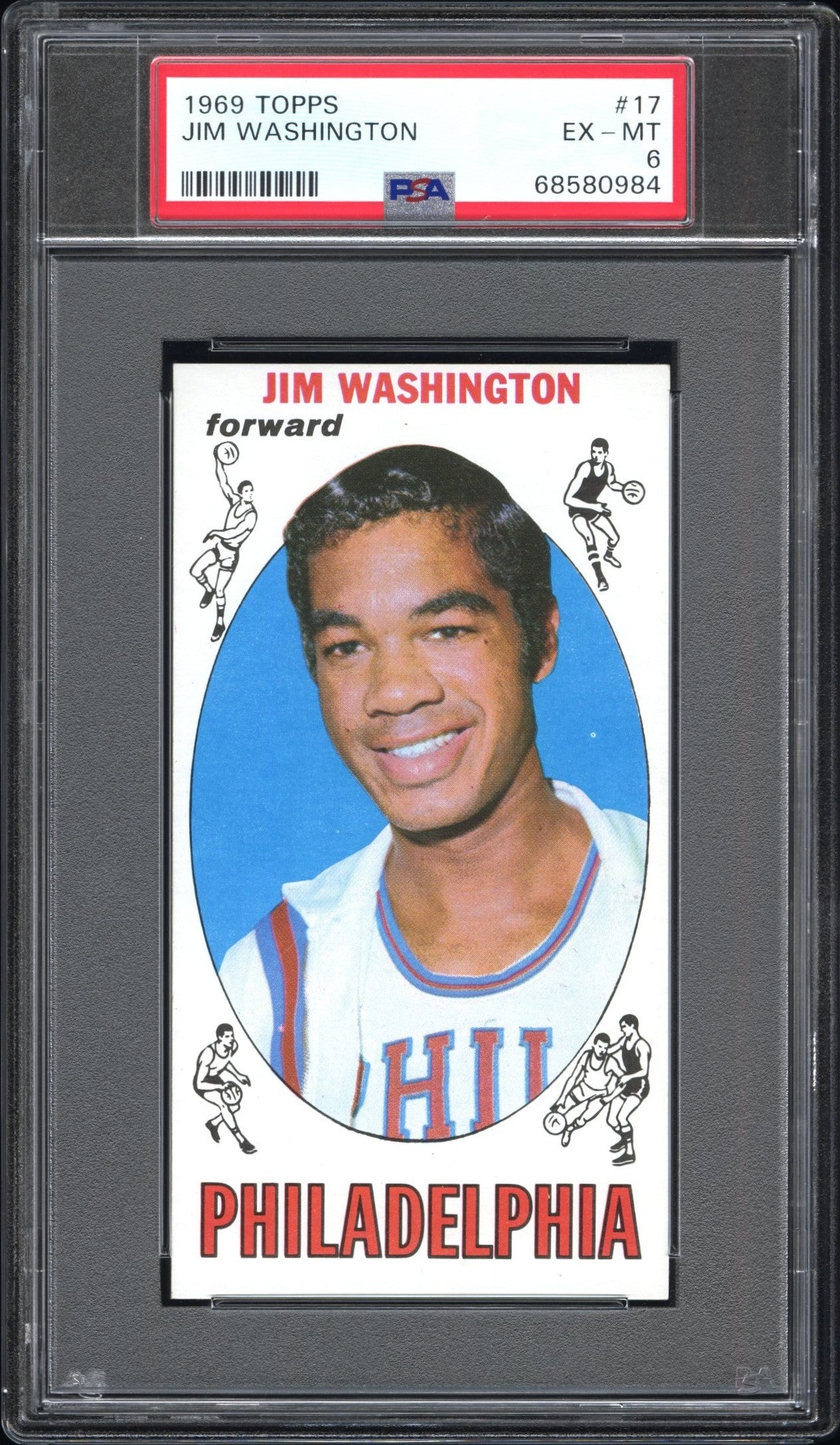 1969 Topps #17 Jim Washington PSA 6