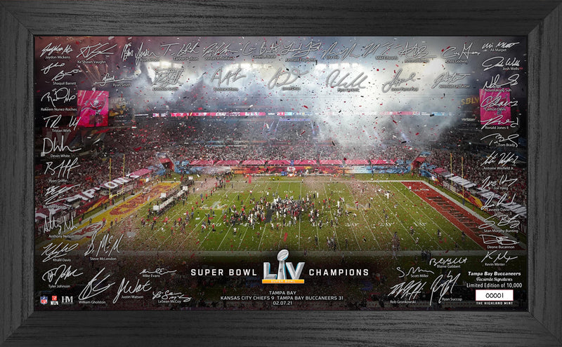 Highland Mint Tampa Bay Buccaneers Super Bowl 55 Champions Signature Celebration Frame - Limited Edition /10,000