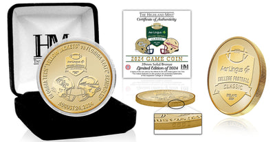 Highland Mint Georgia Tech vs FSU 2024 Ireland Game Bronze Flip Coin - Limited Edition /2024