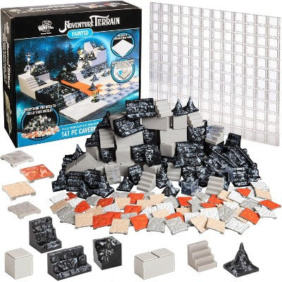 Monster Adventure Terrain Painted Cavern Expansion Set (141 Pieces) with Baseplate