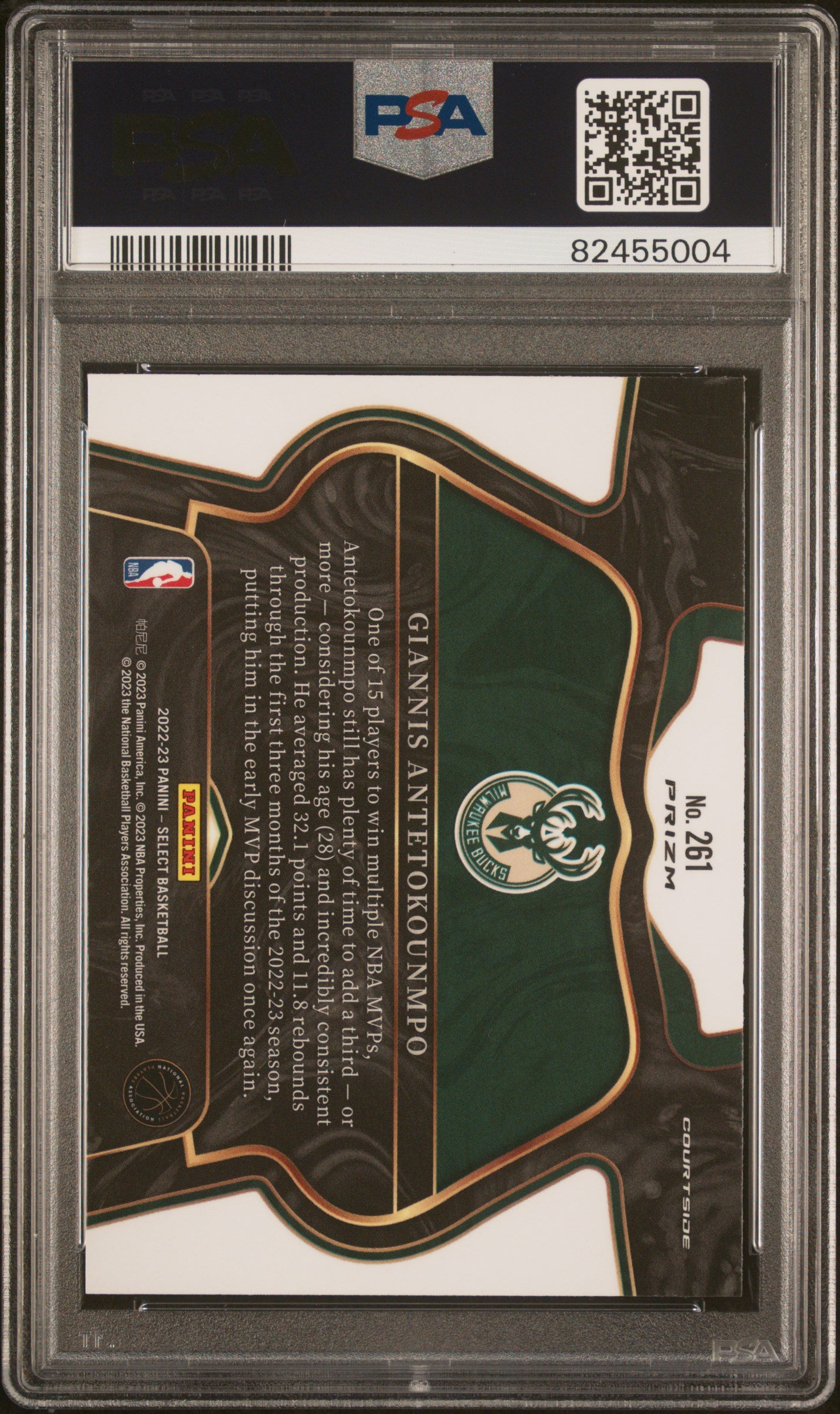 2022 Panini Select #261 Giannis Antetokounmpo Silver PSA 10