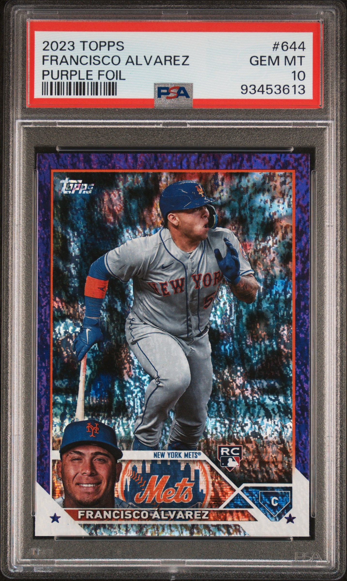 2023 Topps Purple Foil Francisco Alvarez Rookie #644 RC /799 PSA 10