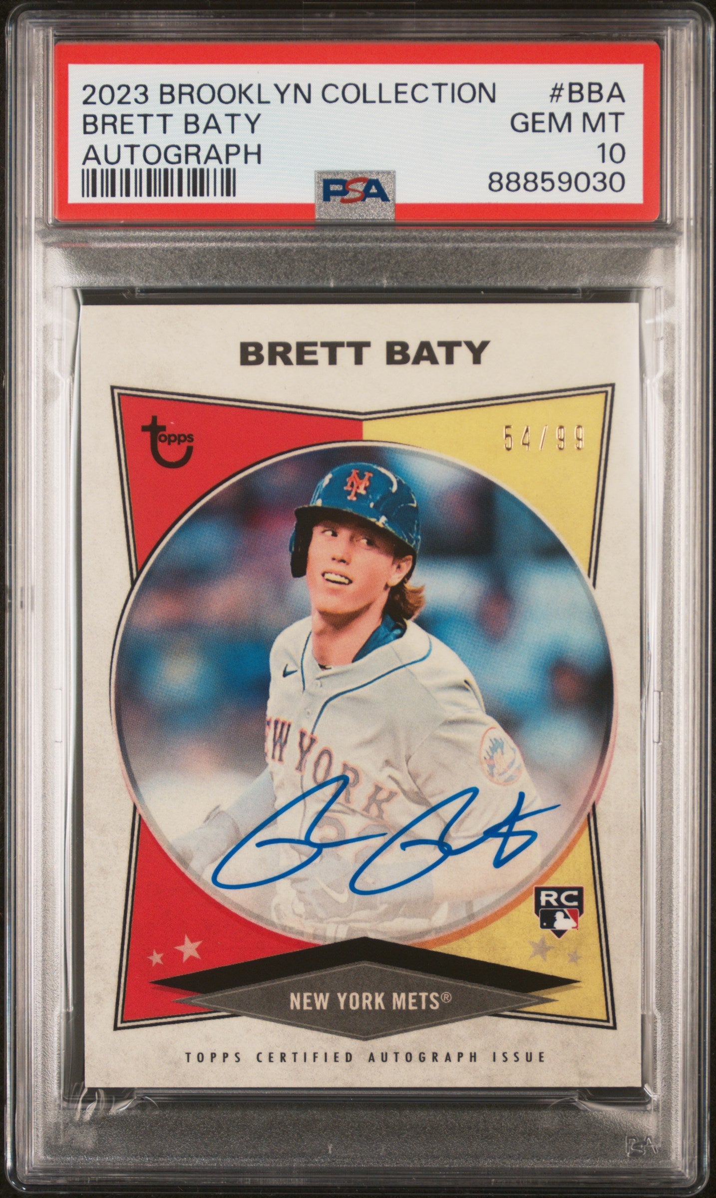 2023 Topps Brooklyn Collection Autograph #BBA Brett Baty PSA 10