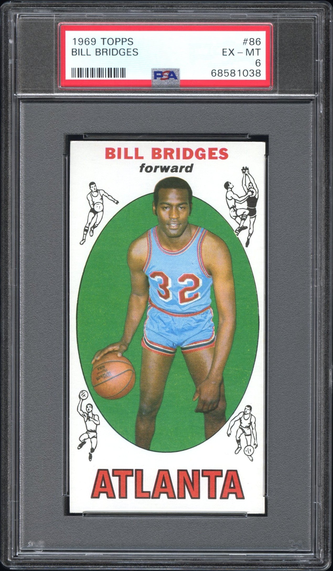 1969 Topps #86 Bill Bridges PSA 6