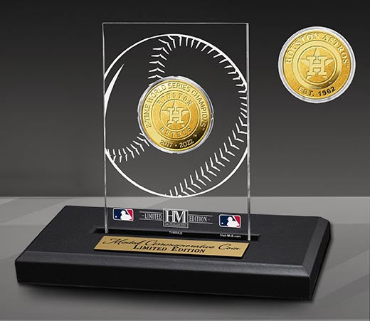 Highland Mint Houston Astros 2-Time World Series Champions Gold Coin in Acrylic Display - Limited Edition /5,000