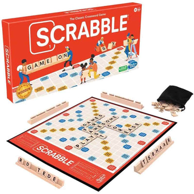Hasbro Gaming Scrabble Classic Board Game - Wooden Tiles & Racks