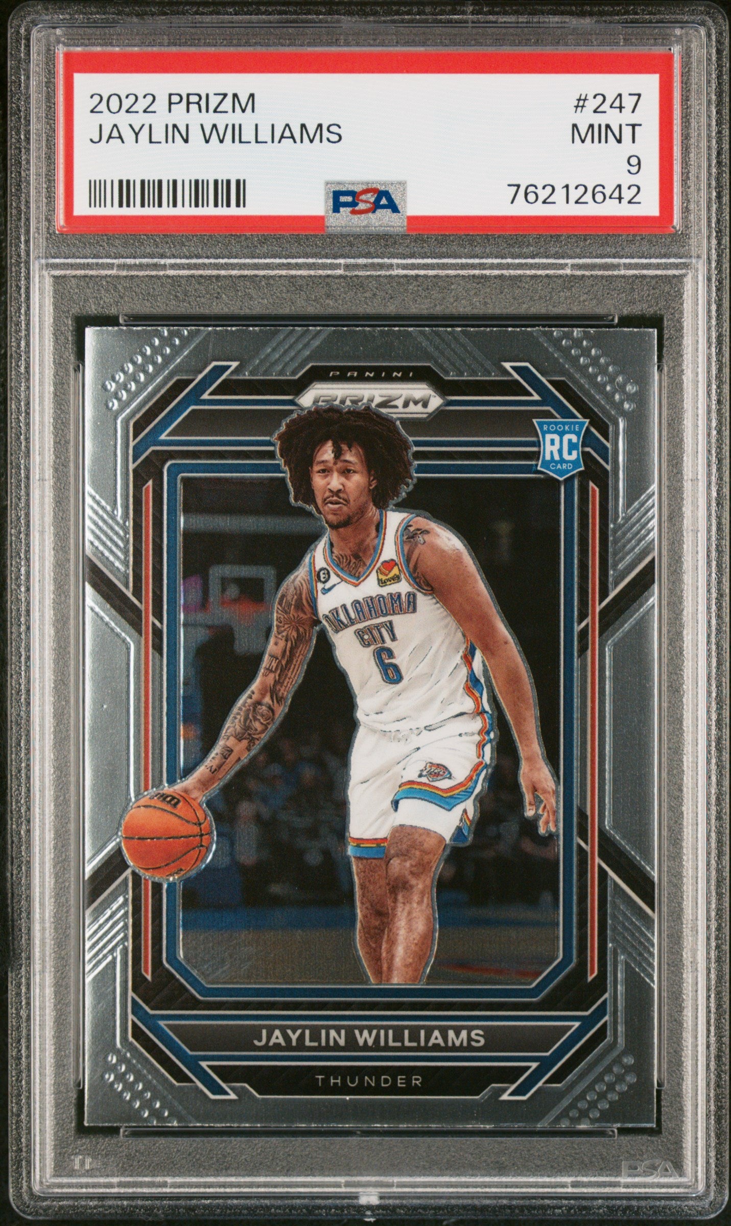 2022 Panini Prizm Jaylin Williams #247 RC PSA 9