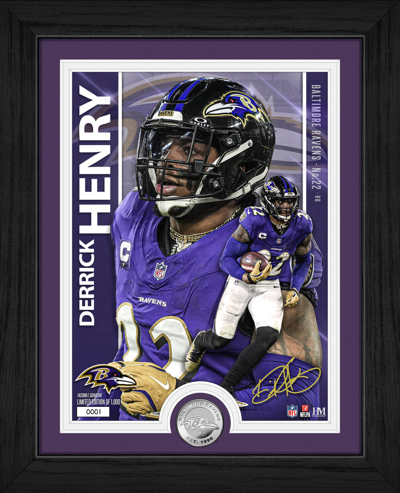 Highland Mint Derrick Henry Baltimore Ravens Silver Coin Photo Mint - Limited Edition /1,000