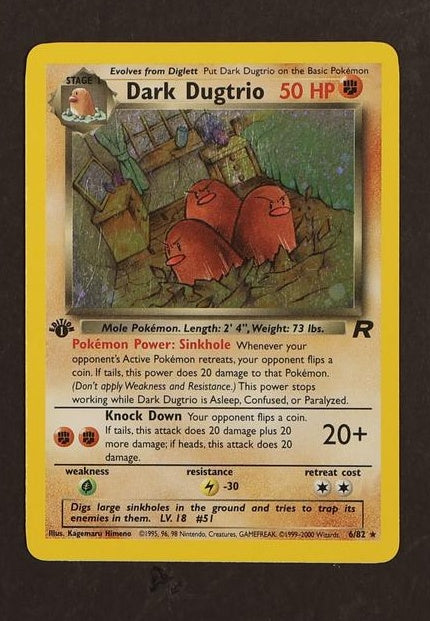 1999 Wizards of the Coast Pokemon 6/82 Dark Dugtrio Team Rocket