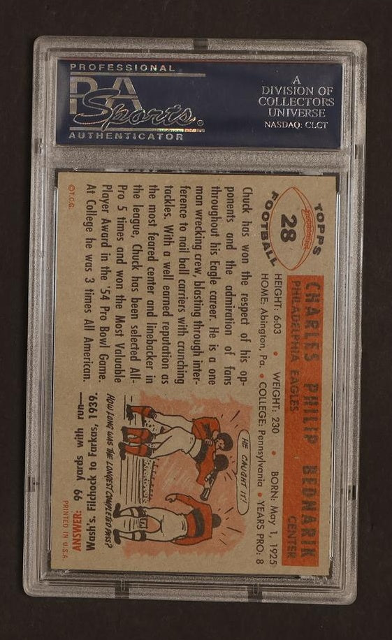 1956 Topps Chuck Bednarik #28 PSA 8