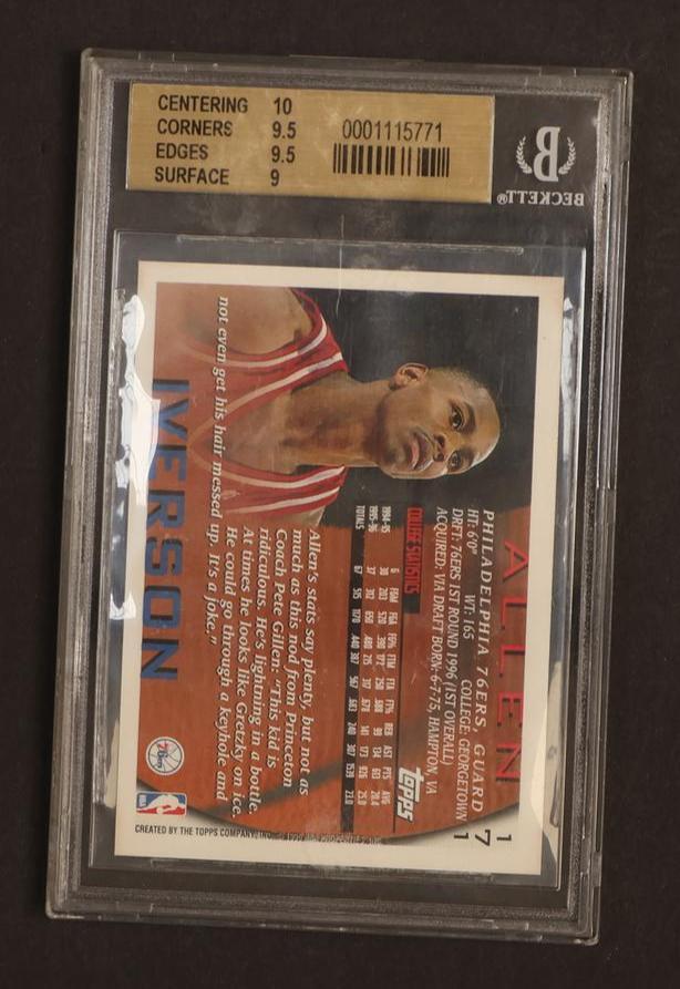1996-97 Topps Allen Iverson #171 RC BGS 9.5