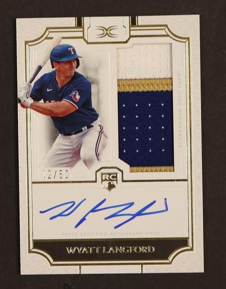 2024 Topps Definitive DRPC-WL Wyatt Langford Definitive Collection Rookie /50 Texas Rangers Auto