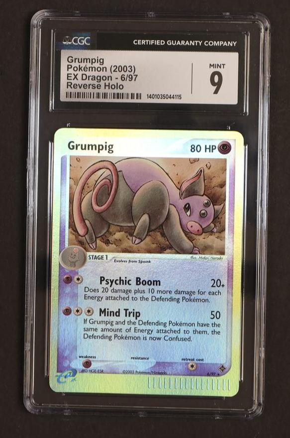 2003 Pokemon EX Dragon #6/97 Grumpig Reverse Holo CGC 9