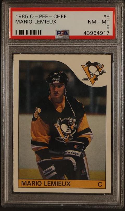 1985 O-Pee-Chee Mario Lemieux #9 PSA 8