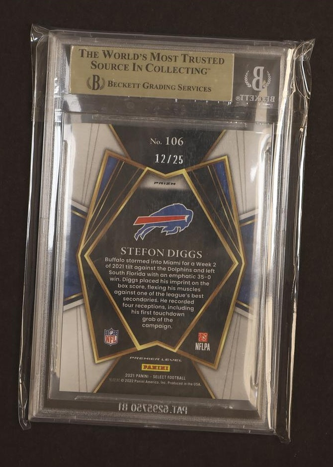 2021 Panini Select Tie-Dye Prizm Stefon Diggs #106 Premier Level /25 BGS 9.5