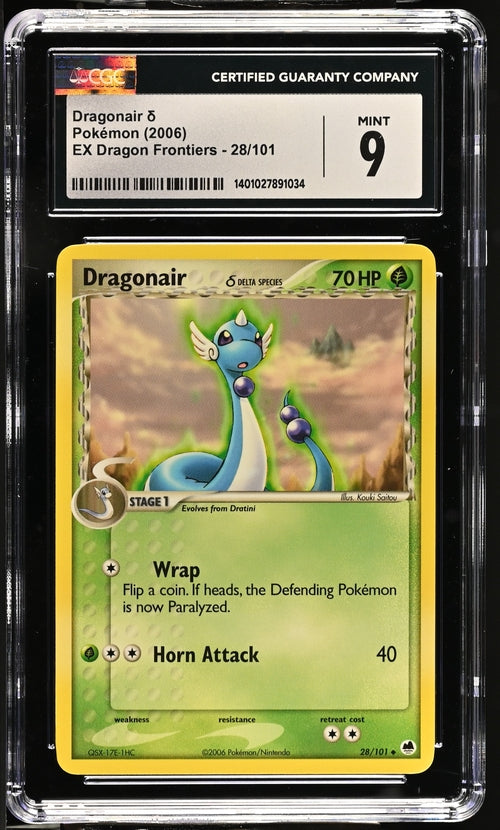 2006 Pokémon EX Dragon Frontiers Delta Species Dragonair #28/101 CGC 9