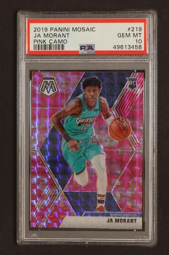 2019 Panini Mosaic Pink Camo Ja Morant #219 RC Prizm PSA 10