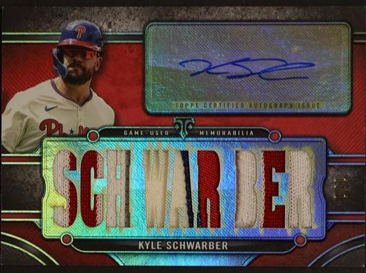 2024 Topps Triple Threads Autograph Relic Kyle Schwarber #TTAR-KSC1 Patch Auto
